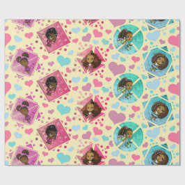 Afrikansk Chibi Girls och Hearts Presentpapper