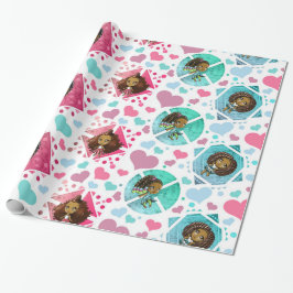 Afrikansk chibi Girls Wrapping Papper Presentpapper