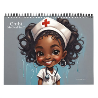 Afrikansk Chibi-kalender för medicinsk personal Kalender