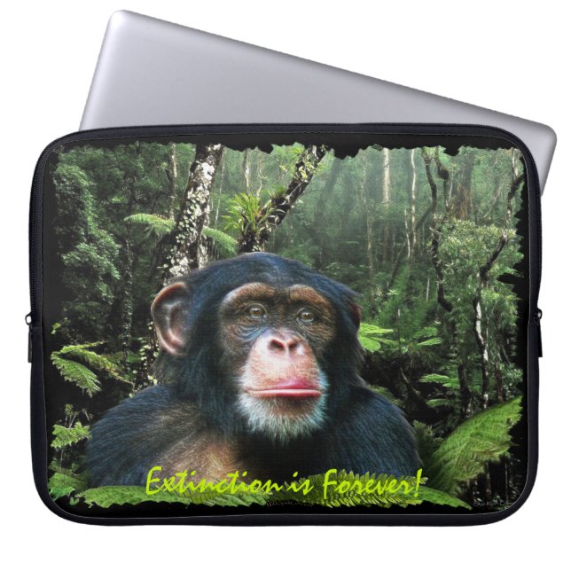 Afrikansk chimpanzee och Jungle Wildlife Laptop sl Fodral (Framsidan)