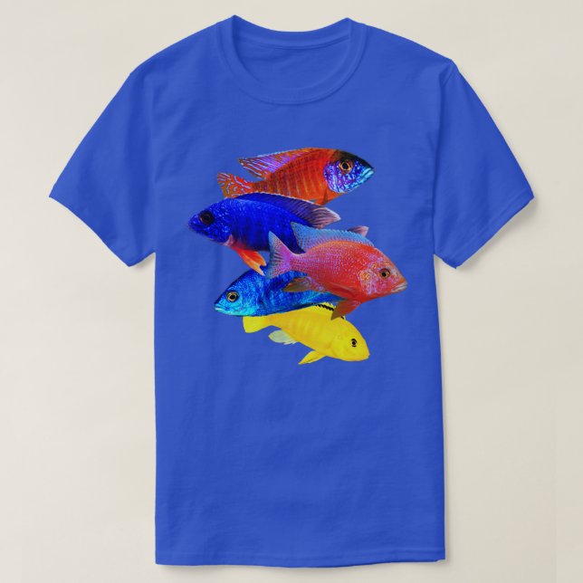 Afrikansk cichlids Peacock Cichlid uppfödare T Shirt (Design framsida)