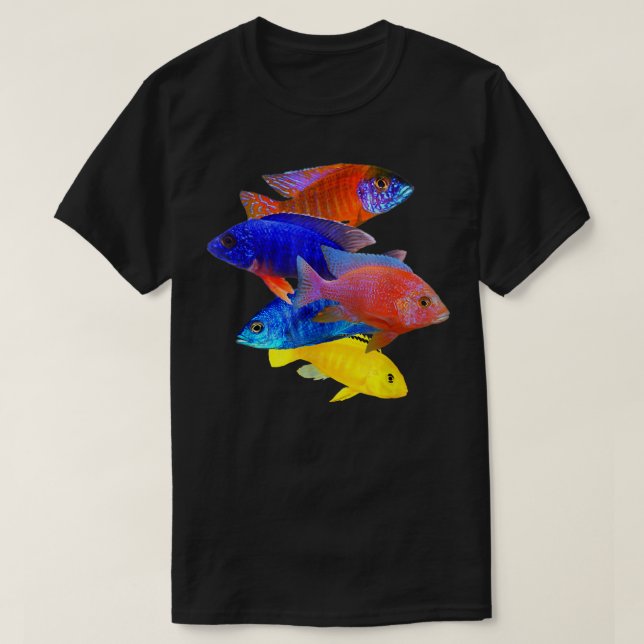 Afrikansk cichlids Peacock Cichlid uppfödare T Shirt (Design framsida)