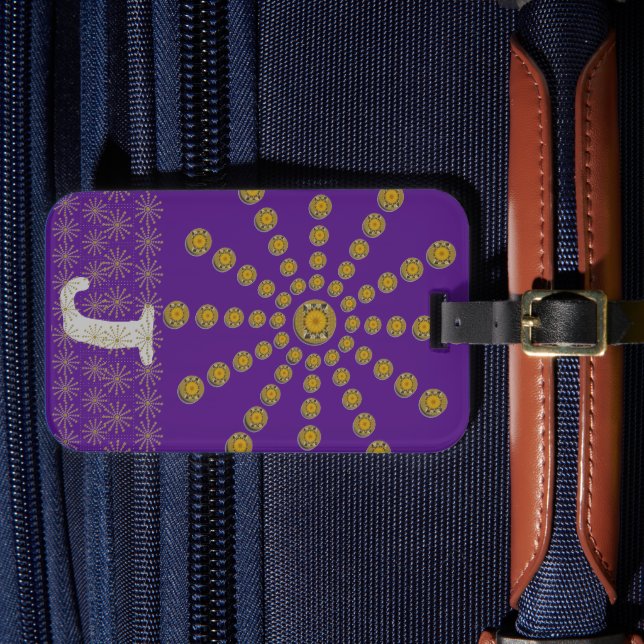 Afrikansk Coola Solros Polka - teckningsutkast Bagagebricka (Framsida Insitu 4)