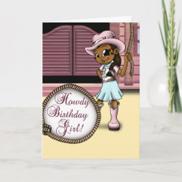 Afrikansk Cowgirl Birthday Kort