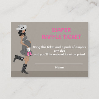 Afrikansk cowgirl Diaper Raffle Biljett Tilläggskort