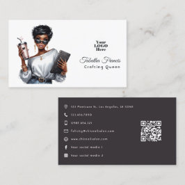 Afrikansk Crawing Queen Empowerment Art Visitkort