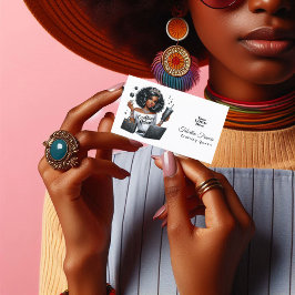 Afrikansk Crawing Queen Empowerment Art Visitkort