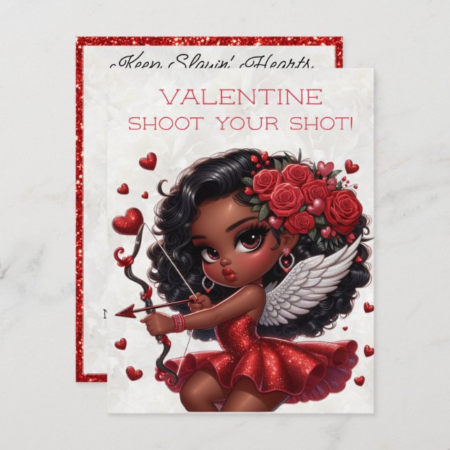 Afrikansk Cupid Valentindag i Glamorös, Amerikansk Tilläggskort (Fram/baksida)