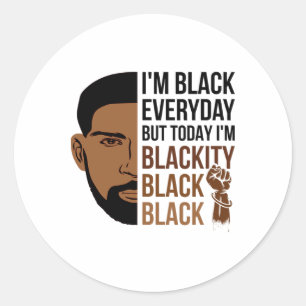 Afrikansk dagstidning Blackity Black History 1865 Runt Klistermärke