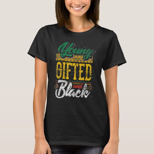 Afrikansk dagstidning för ung och svart historia t shirt (Framsida)
