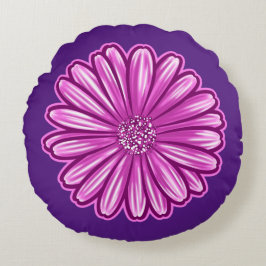 Afrikansk Daisy blomma, realistisk illustration Rund Kudde