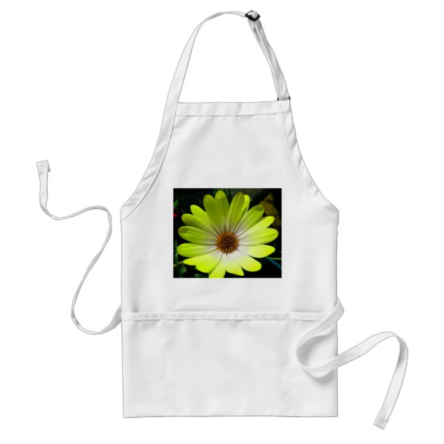 Afrikansk Daisy Fluorescent Gult Apron Förkläde (Framsidan)