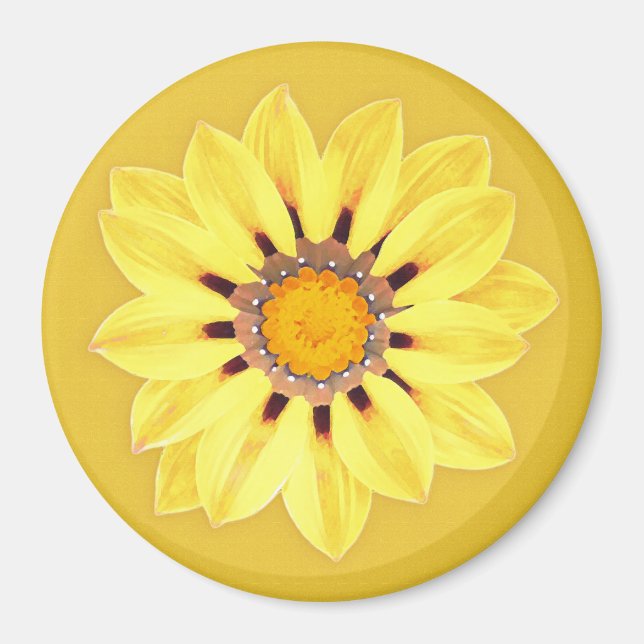Afrikansk Daisy/Gazania - Mustard Guld Magnet (Framsidan)