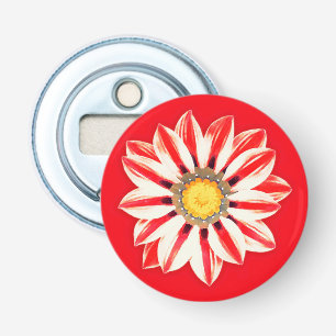 Afrikansk Daisy/Gazania - Röda och vita strimmor Flasköppnare