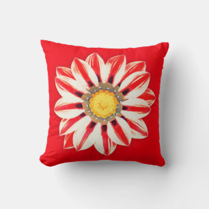 Afrikansk Daisy/Gazania - Röda och vita strimmor Kudde