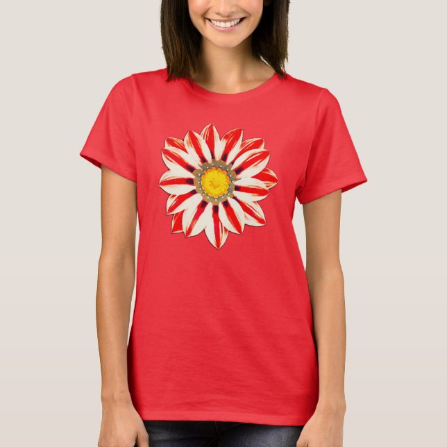 Afrikansk Daisy/Gazania - Röda och vita strimmor Tröja (Framsida)