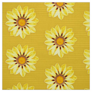 Afrikansk Daisy/Gazania - Senard Gult Tyg