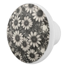 Afrikansk Daisy, gråskala teckning
