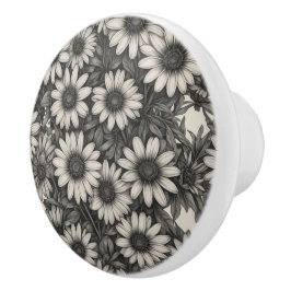 Afrikansk Daisy, gråskala teckning Knopp