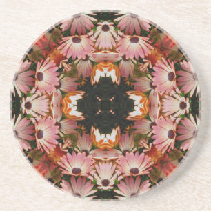 Afrikansk Daisy Kaleidoscope Blommigt Underlägg Sandsten