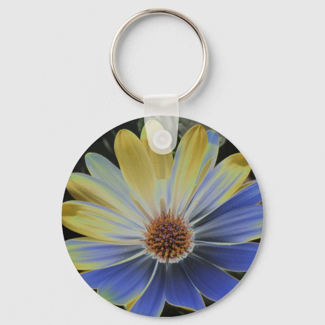 Afrikansk Daisy Lapis och Guld Keychain Nyckelring (Framsida)
