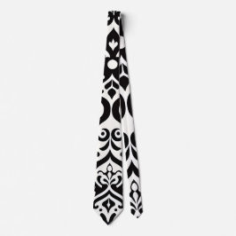 Afrikansk Damask Black White Mönster Slips