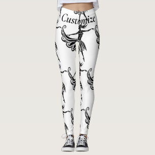 Afrikansk dansare Silhuett Konst Thunder_Thunder_C Leggings