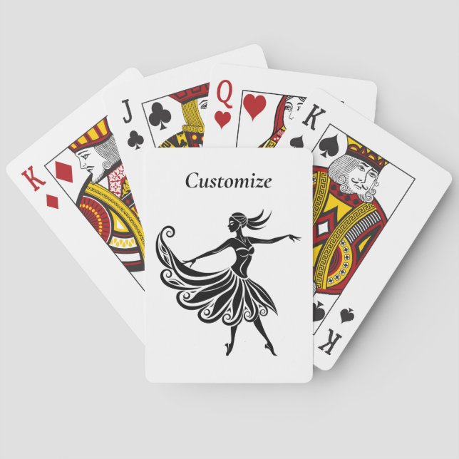 Afrikansk dansare Silhuettkonst Thunder_Thunder_Co Casinokort (Baksidan)