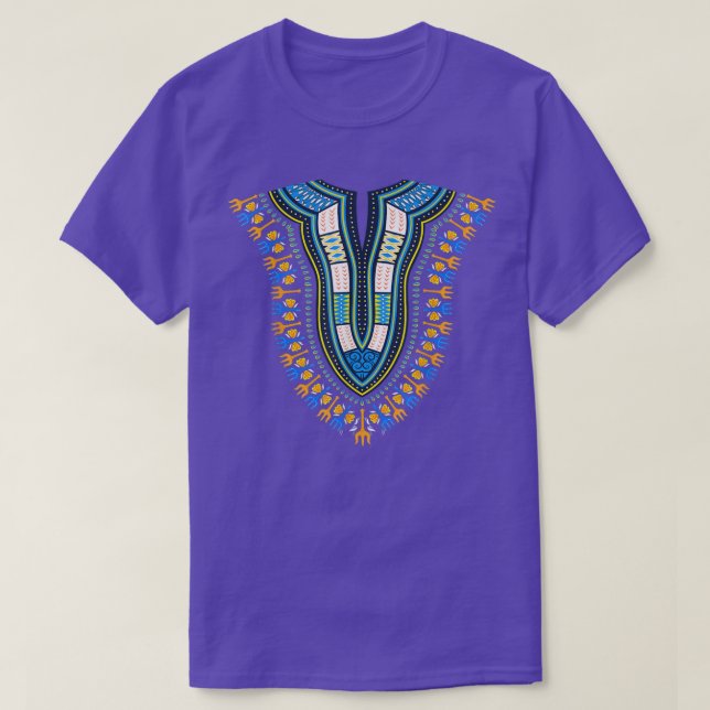 Afrikansk Dashiki Kente Skriv ut traditionell Tras T Shirt (Design framsida)