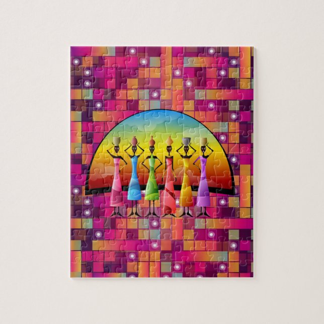 Afrikansk Decorative Jigszle Puzzle Pussel (Vertikal)