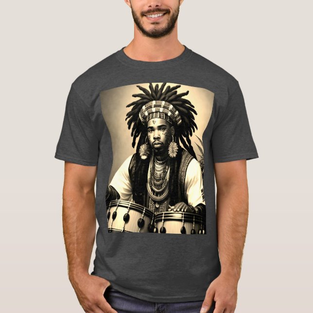 Afrikansk design för träkol Heather T-Shirt (Framsida)