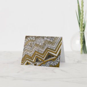 Afrikansk design i svartvitt/guld kort