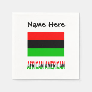 Afrikansk diaspora eller amerikansk flagga svart p pappersservett