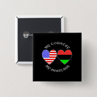 Afrikansk diaspora USA Flagga Hjärta Land Kulturar Knapp