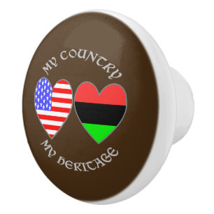 Afrikansk diaspora USA Flagga Hjärta Land Kulturar Knopp