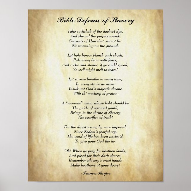 Afrikansk Dikt Bible Defence of Slavery Poster (Framsidan)
