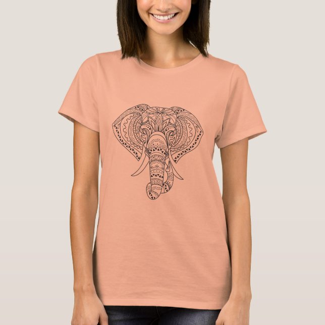 Afrikansk djur konst för stam- elefant t shirt (Framsida)