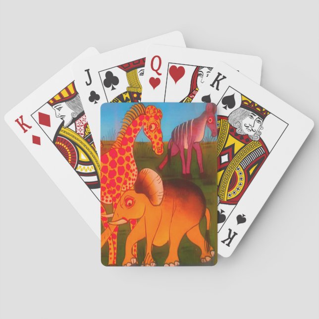 Afrikansk Djur Konsttryck Casinokort (Baksidan)