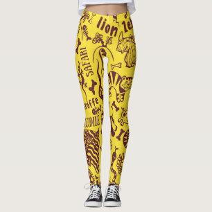 Afrikansk djurart: Kulturellt sjölöst Mönster. Leggings