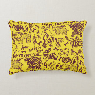 Afrikansk djurart: Kulturellt sjölöst Mönster. Prydnadskudde