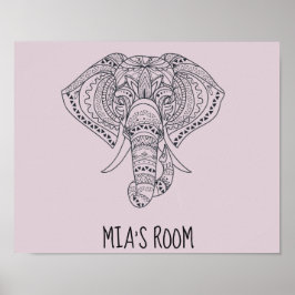 Afrikansk djurkonst från stamelefanter poster