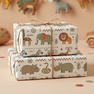 Afrikansk djurparad tribal stil ID1262 Presentpapper