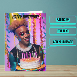 Afrikansk drag drottning Funny Birthday Kort