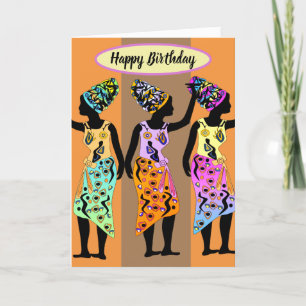 Afrikansk drottning Art Birthday-kort Tack Kort