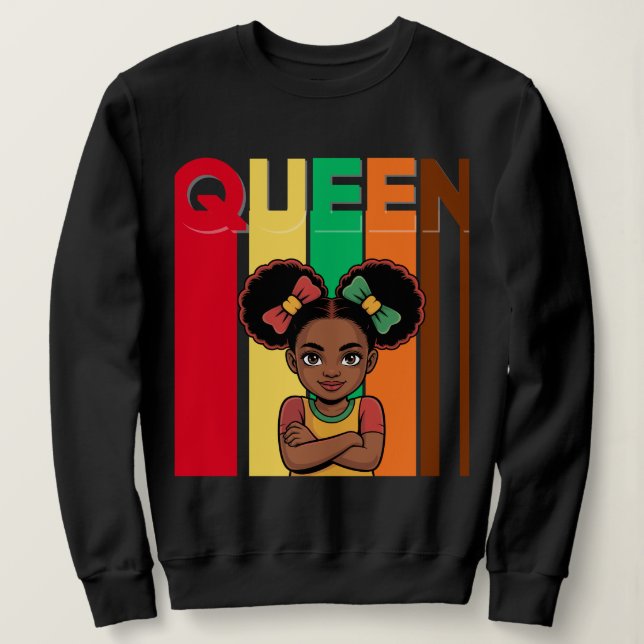 Afrikansk drottning Girl Women's sweatshirt T Shirt (Design framsida)