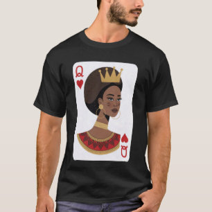 Afrikansk Drottning T-shirt Kort Melanin Svart Sto