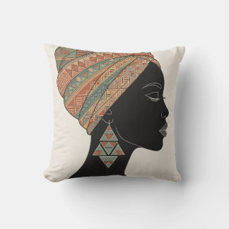 Afrikansk drottningaffisch - Boho afrikansk kvinna Kudde