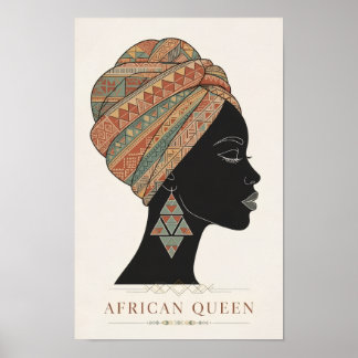 Afrikansk drottningaffisch - Boho afrikansk kvinna Poster