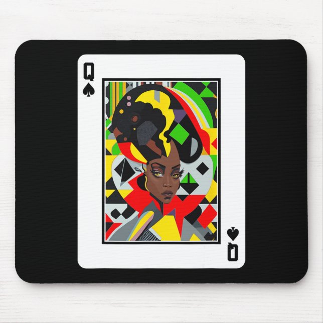 Afrikansk drottningskort Melanin Black Pride Blm J Musmatta (Framsidan)