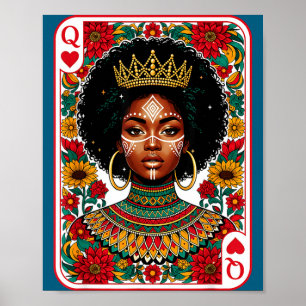 Afrikansk drottningskort melanin svart stolthet bl poster